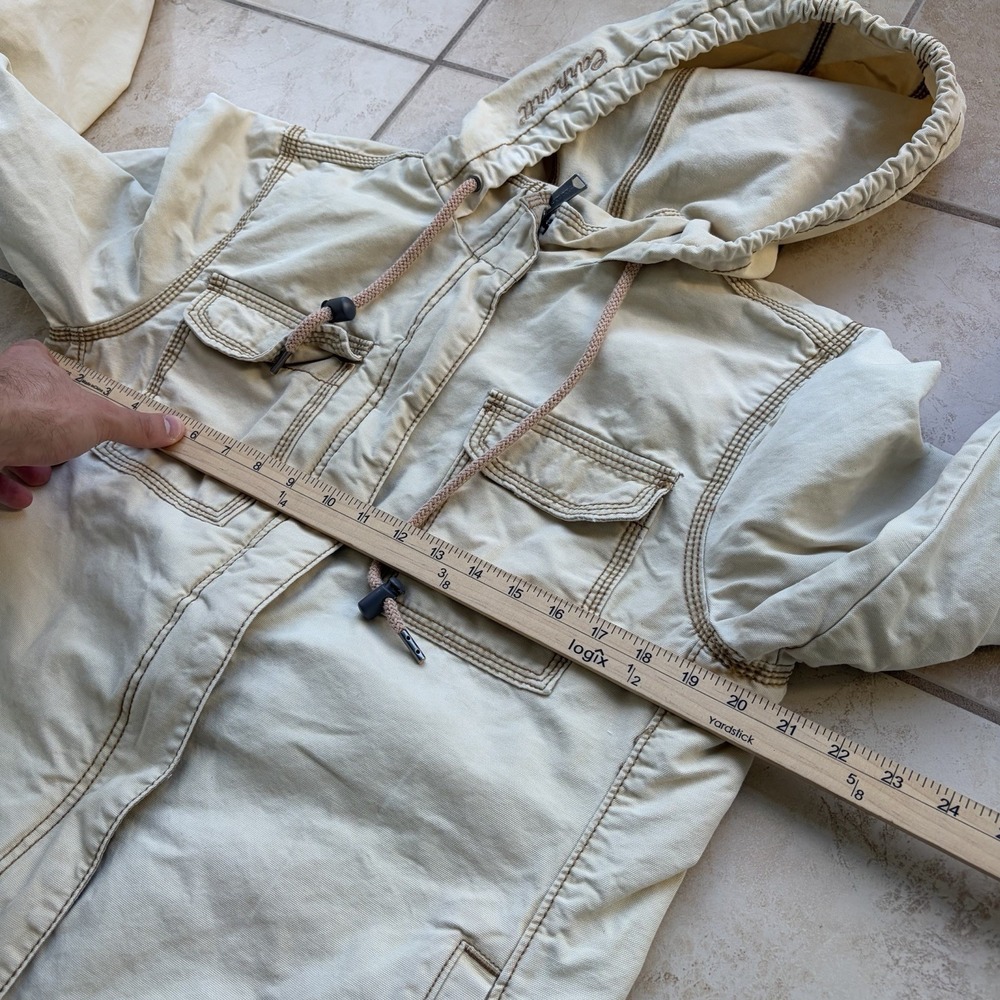 Carhartt Jacket Womens Medium Khaki Fargo Canvas Quilt Lined Work Coat Faded - Picture 13 of 15